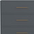 33" Gray Solid Wood Five Drawer Dresser - 608219157562