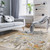 Homeroots Home Decor 5' x 8' Abstract Area Rug, Grey, Beige and Tan, Stain Resistant