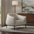 32" Light Gray and Black Faux Leather and Steel Arm Chair - 880016631326