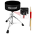 Drum Throne 5" Padded Guitar Stool Adjustable Heavy Duty Music Chair Seat w Luxury Velvet Top - 810144131788