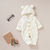 Baby Solid Color Small Ear Patched Design Thermal Romper - 643491112274