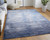 Homeroots Home Decor 9' X 12' Blue Gray and Ivory Striped Power Loom Distressed Area Rug