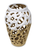 13" Gold And White Pierced Urn Porcelain Table Vase With Sculptural Details - 880016634297