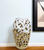 13" Gold And White Pierced Urn Porcelain Table Vase With Sculptural Details - 880016634297