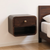 Walnut Wood Round One Drawer Floating Nightstand - 880016866629