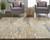 Homeroots Home Decor 9' X 12' Tan and Blue Wool Abstract Tufted Handmade Stain Resistant Area Rug