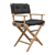 23" Black and Brown Solid Wood Indoor Outdoor Director Chair with Black Cushion - 606114762959