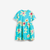 Baby Girl Floral Print Pattern Round Neck Cotton Dress - 716252323872