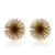 Set of Two Gold Iron Decorative Spiky Sphere Tabletop Sculptures - 608219023584