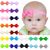 Newborn Baby Small Size Bow Patched Pattern Solid Color Elastic Headband - 716252321663