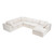 138" Beige Chenille Modular Sofa With Ottoman And Toss Pillows - 880016541816