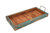 21" Natural And Turquoise Solid Wood Handmade Serving Tray With Handles - 880016426717
