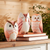 Set of Three Terracotta Owl Figurines - 880024527390