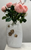14" White Floral Ceramic Table Vase With Sculptural Details - 880016547450
