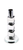 7" Silver Clear And Black Block And Cylinder Crystal Tabletop Taper Candlestick - 880016426106