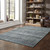 Homeroots Home Decor 8' x 10' Area Rug, Blue Grey Silver and Green, Power Loom Stain Resistant