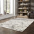 Homeroots Home Decor 6' X 9' Ivory Grey Black Beige And Tan Abstract Power Loom Stain Resistant Area Rug