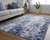 Homeroots Home Decor 9' X 12' Blue Ivory and Gray Geometric Power Loom Distressed Area Rug