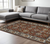 8' X 11' Red Ivory And Orange Oriental Area Rug With Fringe