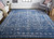Homeroots Home Decor 8' x 10' Blue and Silver Wool Floral Tufted Handmade Distressed Area Rug