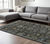 8' X 11' Blue And Dark Blue Oriental Area Rug With Fringe