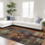 7' X 10' Blue and Gold Abstract Power Loom Area Rug