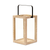 Clear Glass Wood Tabletop Lantern Candle Holder