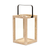 Clear Glass Wood Tabletop Lantern Candle Holder