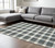 9' X 13' Dark Gray And Ivory Wool Plaid Hand Tufted Area Rug