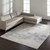 9' X 12' Gray Taupe And Blue Abstract Hand Tufted Area Rug
