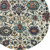 Homeroots Home Decor 8' Round Oriental Power Loom Stain Resistant Area Rug, Stone Grey Purple Green Gold and Teal