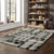 Homeroots Home Decor 10' X 13' Black Grey And Ivory Geometric Power Loom Stain Resistant Area Rug