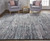 5' X 8' Blue And Gray Wool Abstract Hand Knotted Area Rug - 606114126225