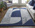 Homeroots Home Decor Blue and Silver Wool Geometric Tufted Handmade Area Rug 5' x 8'