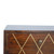 22" Chestnut Solid Wood Geometric Brass Inlay Two Drawer Nightstand