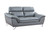 36" Contemporary Grey Leather Loveseat