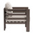30" Brown Aluminum Outdoor Arm Chair with White Cushion
