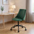 Green and Black Adjustable Height Swivel Rolling Office Chair