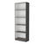 71" Gray And White Wood Five Tier Bookcase