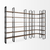 Brown Iron and Solid Wood Six Tier Bookcase