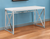 47" White and Silver Wood and Metal Computer Desk