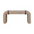 35" Beige and Brown Boucle and Leather Upholstered Bench
