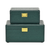Set Of Two Green Solid Wood Jewelry Boxes
