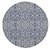 '9' Blue Ivory And Black Round Floral Distressed Stain Resistant Area Rug