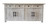 79" White Distressed Solid Wood Paneled Four Drawer Sideboard with Four Doors