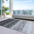 9' X 12' Gray Silver And Ivory Ombre Washable Indoor Outdoor Area Rug