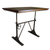 Adjustable Height Brown and Black Solid Wood and Iron Writing Desk