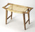 26" Natural and Brown Solid Wood Ottoman