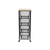 41" Black And Natural Metal And Wood Basket Storage Rolling Cabinet