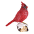 Cardinal Figurine On Log Snow Resin 4.5H